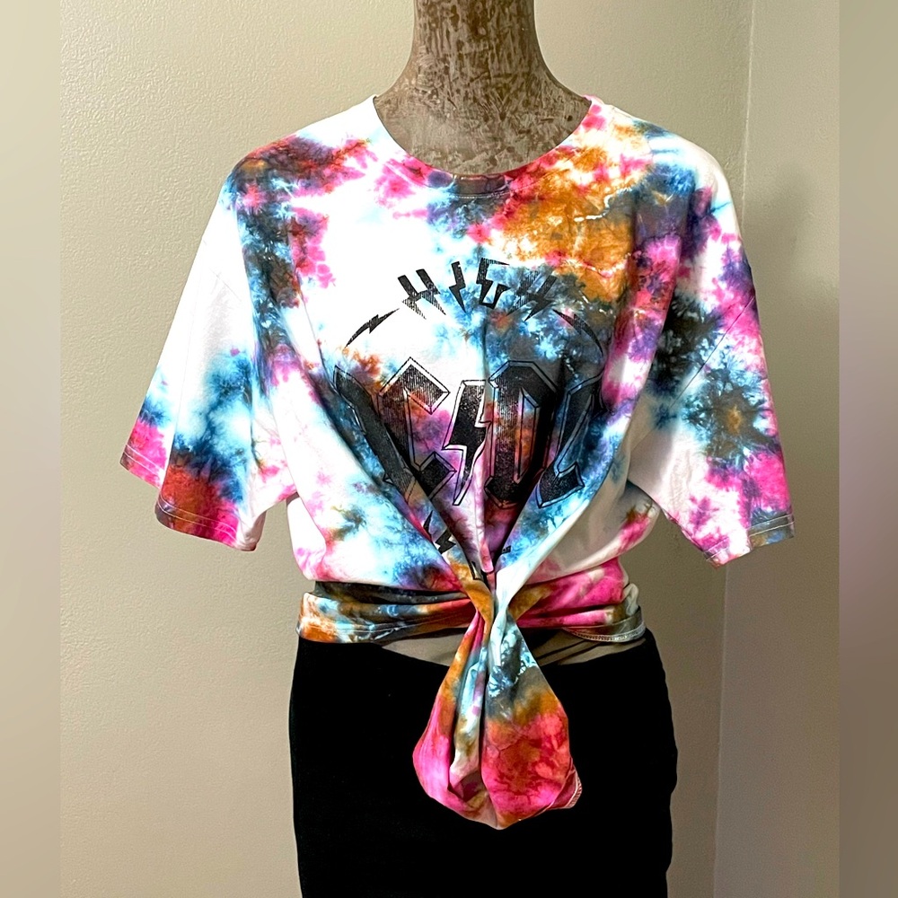 AC/DC brand band Tshirt NWOT tie dye size L